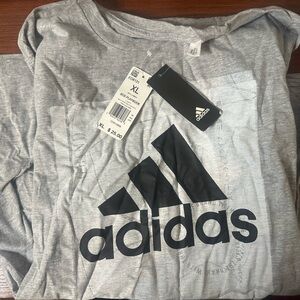 adidas Gray Short-Sleeve Logo Tee